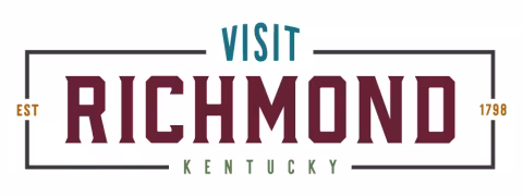 Visit Richmond, Kentucky logo in maroon and teal.